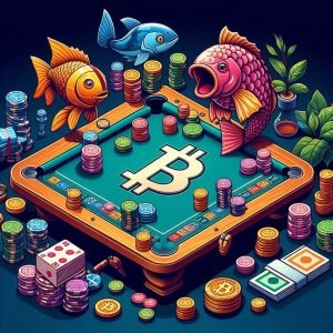Fish on bitcoin table
